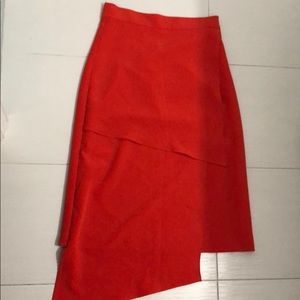 Milly red asymmetrical skirt